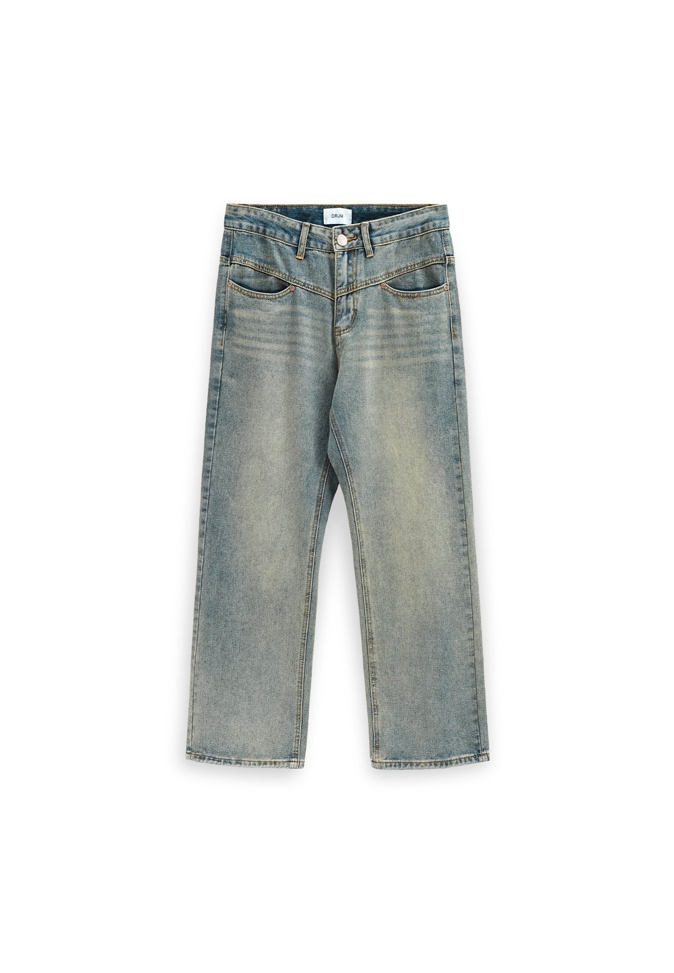 DRUM Stone Washed Baggy Jeans- Blue